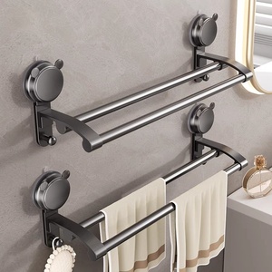 <span class=keywords><strong>Toallero</strong></span> Doble Duradero con Ventosas Gris Metálico, <span class=keywords><strong>Sin</strong></span> Perforaciones, Gancho <span class=keywords><strong>de</strong></span> <span class=keywords><strong>Pared</strong></span> para Almacenamiento en Baño y Hogar - Product Image 1