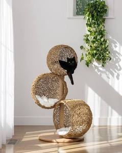Artículo Popular: Torre de Escalada para Gatos de Mimbre, Moderna, con Nido y Refugio, Tres Niveles, Poste de Sisal, Cojín Cálido de Felpa, Mueble para Mascotas OEM - Product Image 3