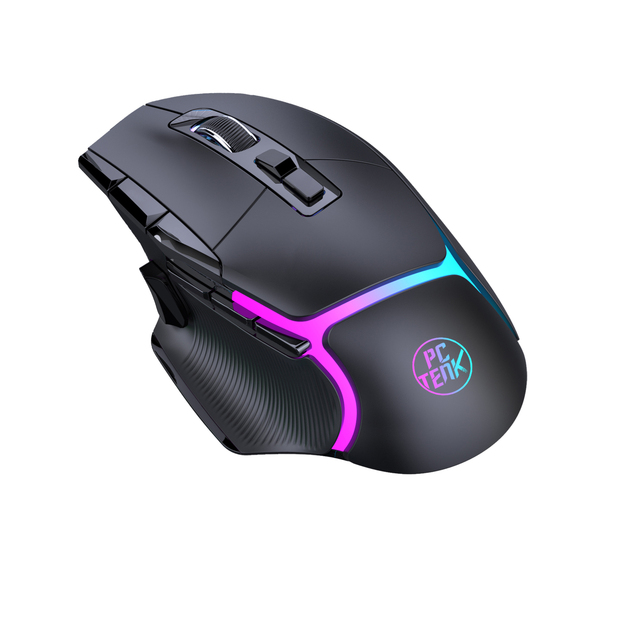 PCTENK Wireless Gaming Mouse Ergonomic Silent Gamer Laptop Mouse With 10 Silent Click Buttons 5 Adjustable DPI Plug Play for Pc
