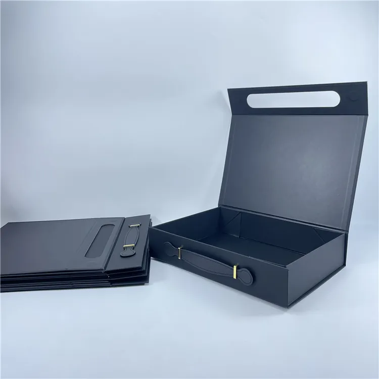 Caja de regalo de laminación de tacto suave negra Premium Paquete de lujo Peluca de cartón de papel Extensión de cabello Caja de embalaje magnética Reciclable