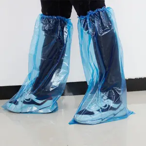 disposable long shoe covers thicken clear plastic boot cover waterproof shoe cover