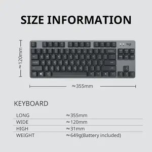 Adecuado para <span class=keywords><strong>Logitech</strong></span> <span class=keywords><strong>K835</strong></span> 84 teclas RGB retroiluminado Mini teclado de escritorio para juegos con cable con teclas reemplazables Bus serie Universal - Product Image 6