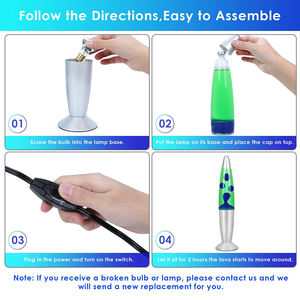 โคมไฟลาวาโลหะ13นิ้วแบบปรับแต่งได้โคมไฟโลหะลาวาสำหรับตกแต่งบ้านของเล่นสีเขียวน้ำสีฟ้า - Product Image 4