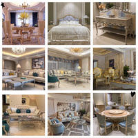 Fée française princesse Feel crème blanc Rococo Rose sculpté tissu canapé ensemble Antique salon ensemble de meubles
