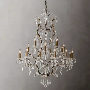 China High Quality Pendant Lights Indoor Ceiling Lamp French Empire Rococo Round Crystal Chandelier For Dining Room