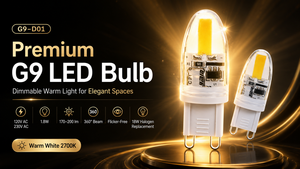 G9 LED <b>Bulb</b> 1.8W 150-200lm 110lm/W High Efficacy COB 3500K Warm White 360° Candle Lamp AC120V/230V OEM Factory - Product Image 4