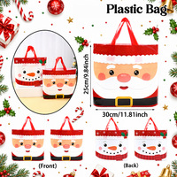 Sac fourre-tout haut de gamme en plastique vide, motif de Noël mignon de dessin animé, réutilisable, pour cadeaux de fête, bonbons, biscuits, emballage cadeau, vente en gros