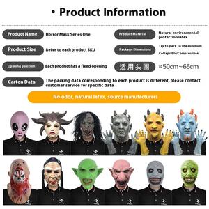 BAIGE personalizado para Ghost Face Horror Headgear Series One Masquerade Zombie Máscara de látex en stock para fiesta de Halloween Prank Props - Product Image 3