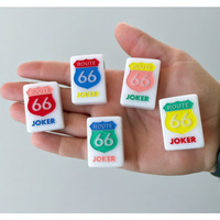 Motifs de style Route 66, Joker, bison, moulinets à vent, tuiles de mahjong américaines, éclairs, nuages, emblèmes météorologiques composites pour le divertissement