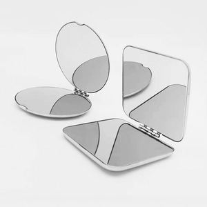 Wholesale Unbreakable Makeup <b>Mirror</b> Stainless Steel Square/Circular Laser Engraved Portable Folding <b>Mirror</b> (OEM 50pcs) - Product Image 1
