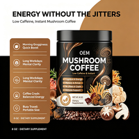 OEM ODM Lion's Mane & Chaga Mushroom Coffee Instant Functional Coffee Powder Smooth Energy Focus & Immune Wellness