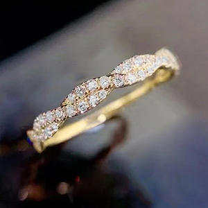 Anelli di Diamanti in Oro Massiccio 18K, Taglio Brillante Rotondo, Colore G Naturale, Gioielli Classici da Donna per Fidanzamento - Product Image 2