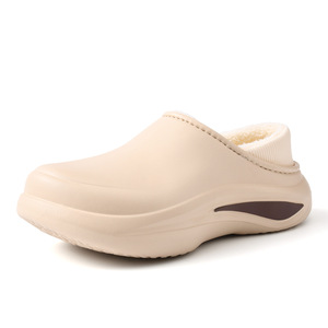 Pantoufles d'hiver à semelles épaisses pour hommes, doublées de polaire, chaudes, respirantes, antidérapantes, chaussures en coton, taille 39-46, semelle EVA de couleur unie - Product Image 5
