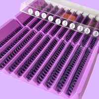 Extensions de cils en grappe DIY, cils épais et vaporeux, 0,07 mm, courbure D, 40P, 8-16 mm, mixtes, 200 pièces, adaptées aux débutants, maquillage de fête