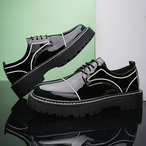 Chaussures habillées décontractées pour hommes, noires et blanches, à enfiler, tailles 38-44, semelle intérieure en caoutchouc respirante, automne - Product Image 4