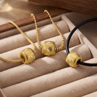 Collier personnalisé plaqué or avec pendentif coulissant, chaîne en corde, chaîne à perles, collier CZ, OEM ODM