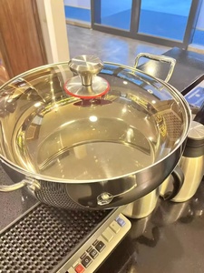 Olla <span class=keywords><strong>de</strong></span> Acero Inoxidable para Hot Pot, Olla <span class=keywords><strong>de</strong></span> Sopa <span class=keywords><strong>de</strong></span> Triple Fondo Extra Grueso, <span class=keywords><strong>Vaporera</strong></span> <span class=keywords><strong>con</strong></span> <span class=keywords><strong>Tapa</strong></span> <span class=keywords><strong>de</strong></span> <span class=keywords><strong>Vidrio</strong></span>, Grande - Product Image 2