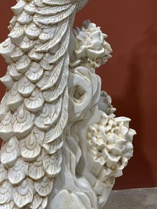 Estatua de Pavo Real Tallada a Mano en Mármol Blanco <span class=keywords><strong>para</strong></span> Decoración de Jardín y Parque al Aire Libre - Product Image 4
