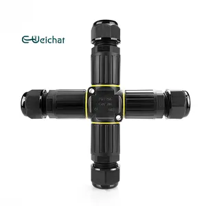 EW-P25X 3 Poles X Shape Electric 4 Way Pull Push Screwless Connector Wire Cable Led Landscape Light Ip68 Waterproof Connector