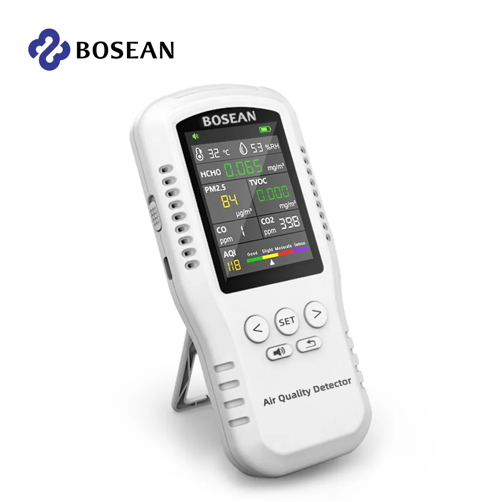 Bosean – nouveau détecteur Portable de dioxyde de carbone, température sans fil, humidité, qualité de l'air, moniteur de compteur de co2 intérieur de bureau