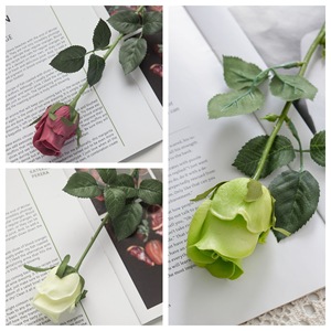 Rose artificielle CallaFloral à branche unique vert clair, décoration de mariage, style Instagram - Product Image 3