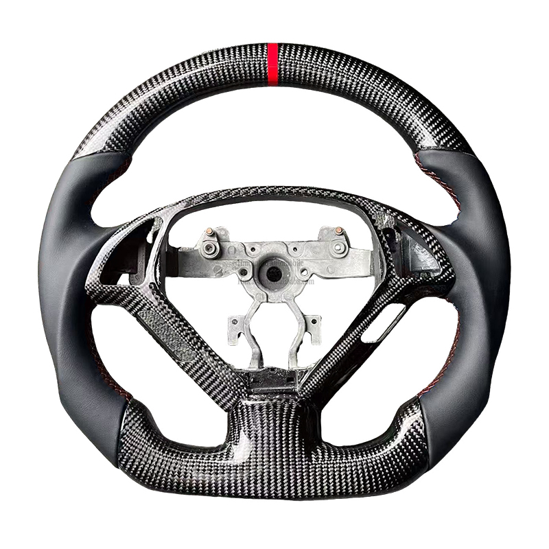 คาร์บอนไฟเบอร์ + หนังเรียบ + เย็บลายสีแดง