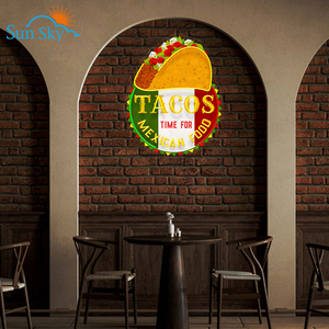 Diseño gratuito Nombre DE LA EMPRESA Café <span class=keywords><strong>Pizza</strong></span> Hamburguesa Logotipo de la marca Letreros de neón Tacos personalizados Obra DE ARTE Letrero de neón - Product Image 5