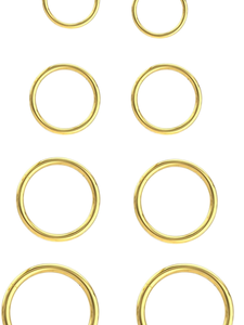 Jstyle - Juego de 8 Anillos de Nariz Hipoalergénicos Chapados en Oro para <span class=keywords><strong>Mujer</strong></span> y Hombre, Acero Quirúrgico 316L, con Cierre de Clic (6-12 mm) - Product Image 1