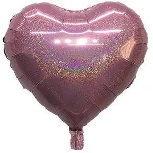 18 Inch Hartvormige Laser Folie Hart Ontwerp Ballonnen Valentijnsdag Bruids Douche Decoratie Helium Globos Ballon