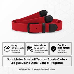<span class=keywords><strong>Ceinture</strong></span> de baseball <span class=keywords><strong>élastique</strong></span> en nylon personnalisée avec embout en cuir véritable et boucle en alliage de zinc pour les équipes de ligue professionnelle, tournois, OEM, ODM - Product Image 6