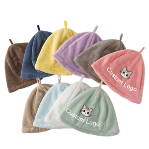 Wholesale Custom Embroidery Sauna Cap - Soft Coral Fleece Quick Dry Hair <b>Towel</b> Hat for Steam Room - Product Image 1