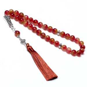 <span class=keywords><strong>Rosario</strong></span> Musulmano di Alta Qualità <span class=keywords><strong>in</strong></span> Pietra Rossa Naturale, Masbaha Islamica, Tespih, Subha, Tasbih per Preghiera - Product Image 2