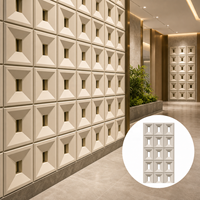 Panneau mural en PU géométrique encastré beige WYRAX pour la décoration murale d'accentuation des bureaux et des halls