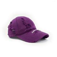 Gorra de Béisbol Ajustable Estilo Urbano con Bordado de Letras Desgastadas y Protección Solar