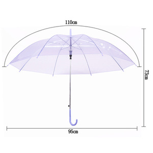Parapluie manuel transparent coloré créatif à long manche pour activités promotionnelles, parapluie droit en plastique imperméable - Product Image 4