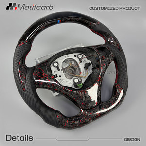 Volant personnalisé en fibre de carbone forgée rouge LED pour BMW 2006-2013 M3 E90 E91 E92 E82 E88 320d 330i 335i 135i 128i Coupé - Product Image 3