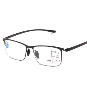 12801JJ <span class=keywords><strong>Lunettes</strong></span> <span class=keywords><strong>de</strong></span> lecture à demi-monture en métal unisexe mince Lentille progressive bloquant la lumière bleue <span class=keywords><strong>Voir</strong></span> <span class=keywords><strong>de</strong></span> loin et <span class=keywords><strong>voir</strong></span> <span class=keywords><strong>de</strong></span> <span class=keywords><strong>près</strong></span> - Product Image 1
