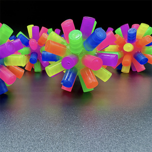 HAPU TPR 8cm Luminous <b>LED</b> Rubber Elastic Rainbow Pole <b>Ball</b> Pressure Relief Sensory Toy Bounce Flicker Tip Unisex - Product Image 5