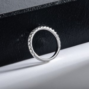 2mm S925 Silver <strong>Moissanite</strong> <strong>Men</strong> Women's Single Row <strong>Ring</strong> - Product Image 2