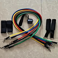 Ensemble de 11 cordes de tension multifonctionnelles en TPE, sangle de tension élastique droite, équipement d'entraînement physique non pliable