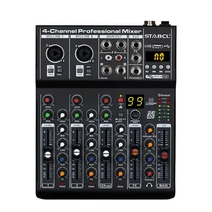 Kontroler Mixer Audio Murah 4 Saluran Profesional/Mixer Konsol Audio
