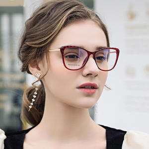 Monturas de gafas Cat Eye 87015 TR90 con protección contra la luz azul para mujer, ancho medio, lentes AC - Product Image 1