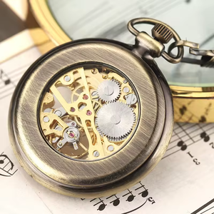 <span class=keywords><strong>Montre</strong></span> de poche mécanique rétro en bronze à remontage manuel <span class=keywords><strong>pour</strong></span> homme, avec chaîne FOB, chiffres romains, en acier lisse, unisexe <span class=keywords><strong>pour</strong></span> <span class=keywords><strong>femme</strong></span> - Product Image 5