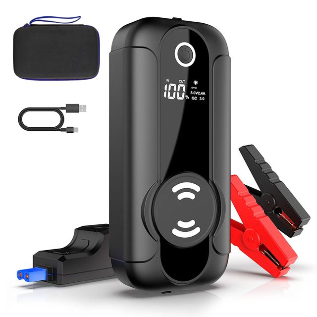 Best Selling 12V Emergency Multi-Function Portable Car Jump Starter 20000mah 800A/1600A Lithium Air Compressor for Trucks