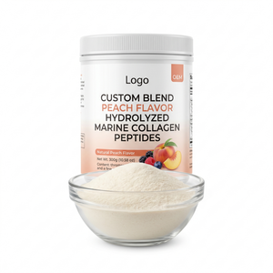 Collagène marin hydrolysé saveur pêche, mélange personnalisé GMP Kosher, peptides pour la beauté de la peau des femmes, complément en poudre, directement de l'usine. - Product Image 1