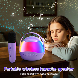 Altoparlante Karaoke Tascabile con Luci LED, Microfoni Wireless, Modificatore di Voce, Regalo di Compleanno per Ragazze, Supporto Scheda TF - Product Image 4