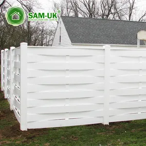 Sam-uk UV耐性と組み立てが簡単家庭用装飾ガーデンビニールフェンシング工場Pvcプライバシー2D描画フェンス