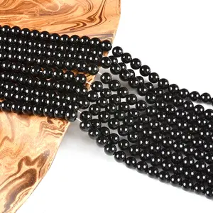 JC Fashion Jewelry DIY Gemstone Accessories Natural Loose Stone Black Agate Beads
