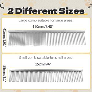 Hot Sale Silver Metal Double Side Pet <b>Comb</b> Stainless Steel for Dog and Cat <b>Flea</b> <b>Comb</b> Brush Pet Grooming <b>Comb</b> - Product Image 2