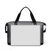 2025 Logo personnalisé week-end grand pliable léger PU manteau cuir Film Oxford vêtement voyage costume bagages stockage sac polochon